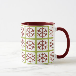 Tazas verdes rojas del día de fiesta del modelo