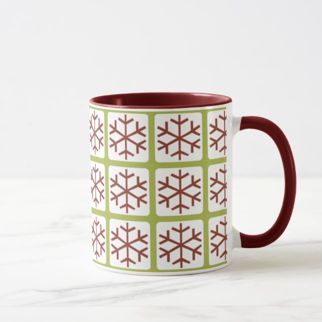 Tazas verdes rojas del día de fiesta del modelo (Derecha)