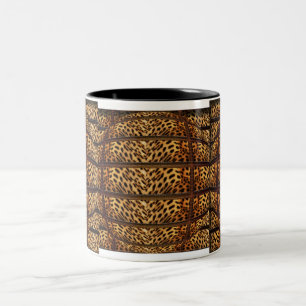 Tazas y tazas de la piel 3D del leopardo