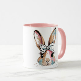 Tazas y tazas de Pascua con lazo de conejito coque