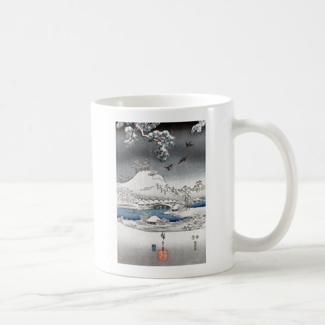 Tazas y tazas del paisaje de la nieve (Derecha)