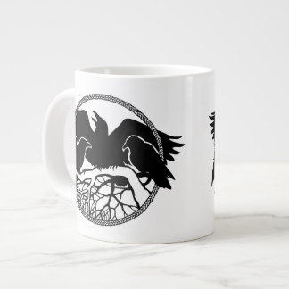 Tazas y tazas frescas del arte del cuervo de las