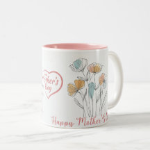 Tazas y tazones del Día de la Madre Feliz