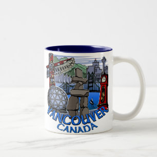 Tazas y vidrios de las tazas de café de Vancouver