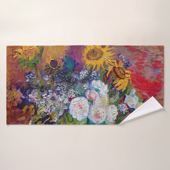 Tazón con flores, Van Gogh (Toalla de baño)