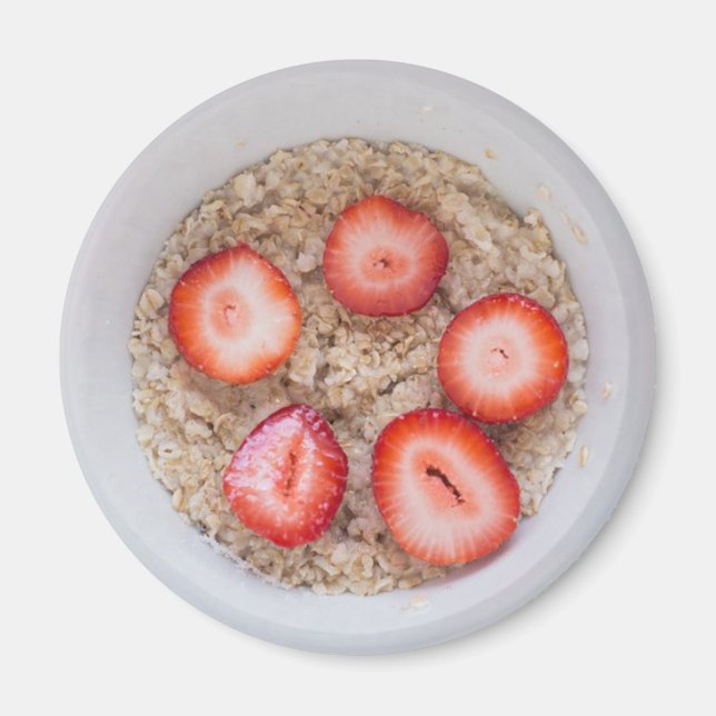 Tazón de avena y imán de fresas (Frente)