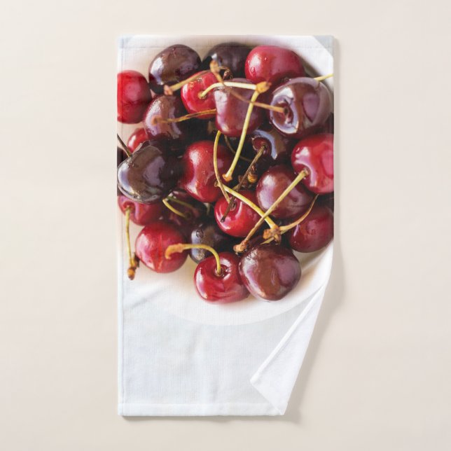 tazón de cerezas (Toalla de mano)