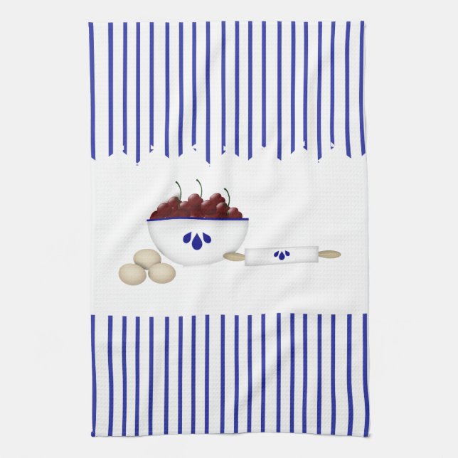 Tazón De Cerezas Toalla De Cocina (Vertical)