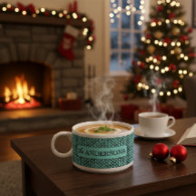 Tazón de sopa personalizado con patrón de punto ac