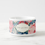 Tazón Flores románticas adorables - Mensaje motivacional<br><div class="desc">Esta imagen presenta flores florecientes en tonos rosa,  verde,  azul con un mensaje motivacional. Florales elegantes,  pétalos,  florecimiento de un ramo de colores. A cualquier chica le encantaría tener este diseño elegante.</div>