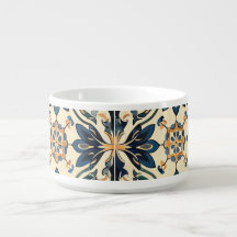 Moto floral azul y oro artesanal
