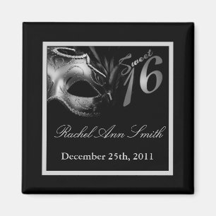 {TBA} 2"x2" Imán dulce 16 Silver Favor