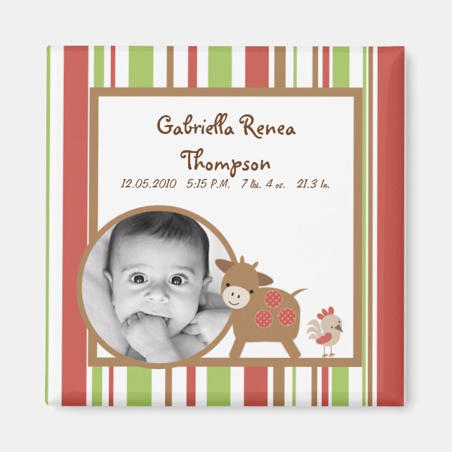 {TBA} 2"x2" Invitación de imán para animales de gr (Frente)