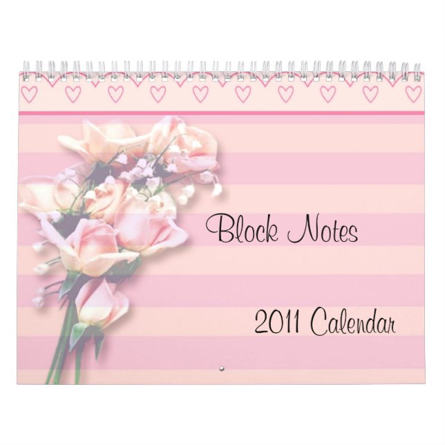 -TBA- Calendario de Notas de Bloqueo de Rosas 2011 (Tapa)