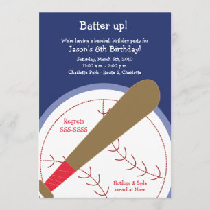 {TBA} Invitación de cumpleaños a BÉISBOL