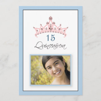 {TBA} Invitación Jeweled rosa de Quinceañera de la