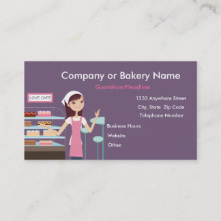 {TBA} Tarjeta de visita de la panadería/de la