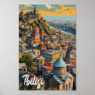 Tbilisi Georgia Arte Antiguo Ilustración de Viajes
