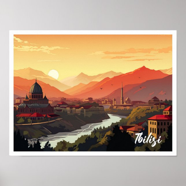 Tbilisi Georgia Ilustracion de Viajes de Arte (Frente)