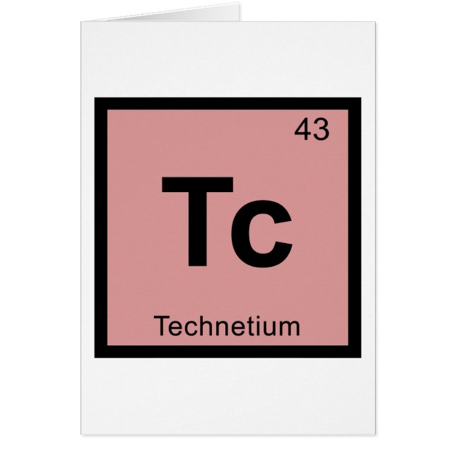 Tc - Símbolo de tabla periódica de química del tec (Frente)
