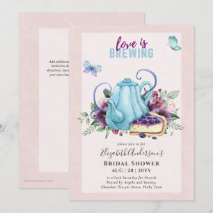 Té Adorable Pot Bridal Shower Lunch Invitación