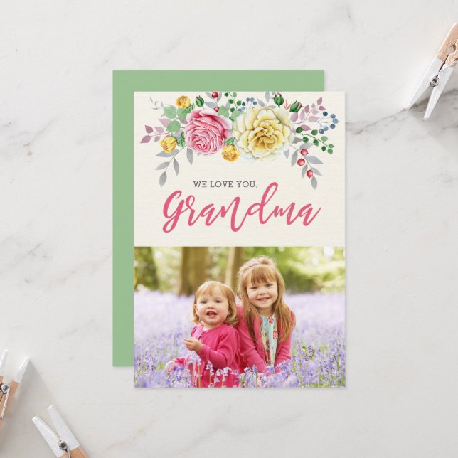 Te Ama Abuela | Tarjeta plana de fotos (Anverso/Reverso In Situ)