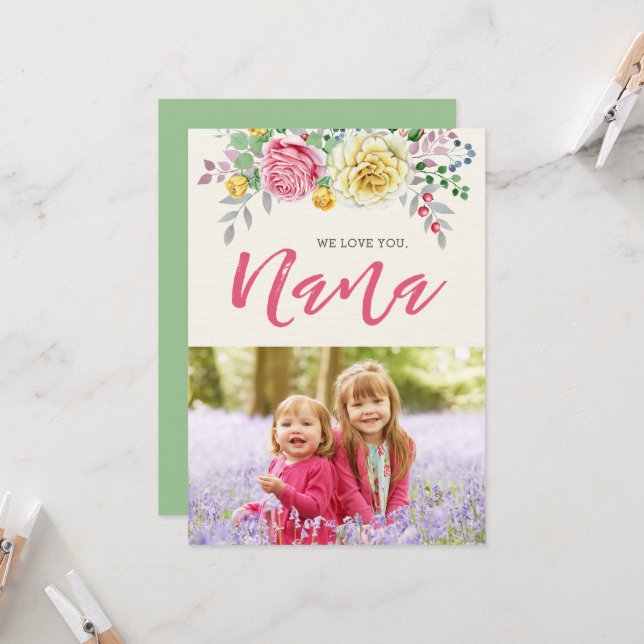 Te Ama Nana | Tarjeta plana de Día de la Madre Fot (Anverso/Reverso In Situ)