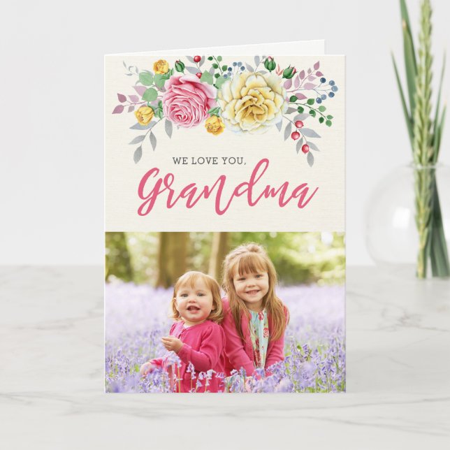 Te Amamos, Abuela | Tarjeta de felicitación por fo (Anverso)