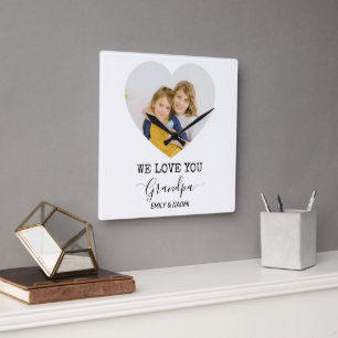 Te Amamos Abuelo   Reloj de pared personalizado