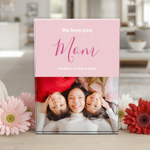 Te Amamos Mamá Bloque de Foto Minimalista Rosa
