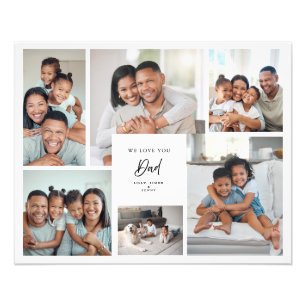 Te Amamos Papá Collage Personalizado de Seis Fotos