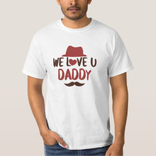 Te amamos papá diseño divertido camiseta