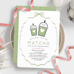 Te Amamos Tanto Matcha Kawaii Arco de Invitación d
