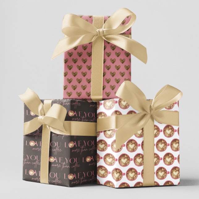 Te Amas Más Que Hojas De Papel Envuelto Para Café (Spread love with these, "Love you more than coffee" wrapping paper sheets! )