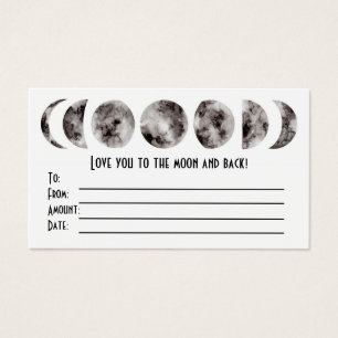 Te amo a la carta de regalo de la luna