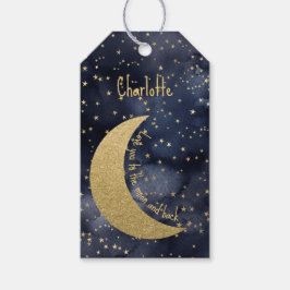 Te amo a la etiqueta de regalo de la luna y el Per