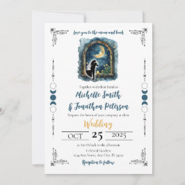 Te amo a la invitación a la boda celestial lunar