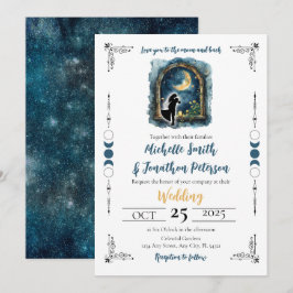 Te amo a la invitación a la boda celestial lunar