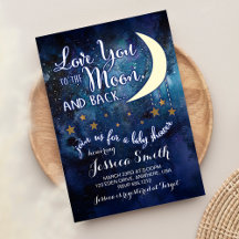 Te amo a la invitación de Baby Shower Moon & Back
