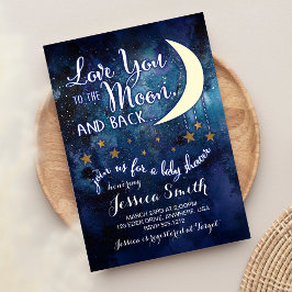 Te amo a la invitación de Baby Shower Moon & Back