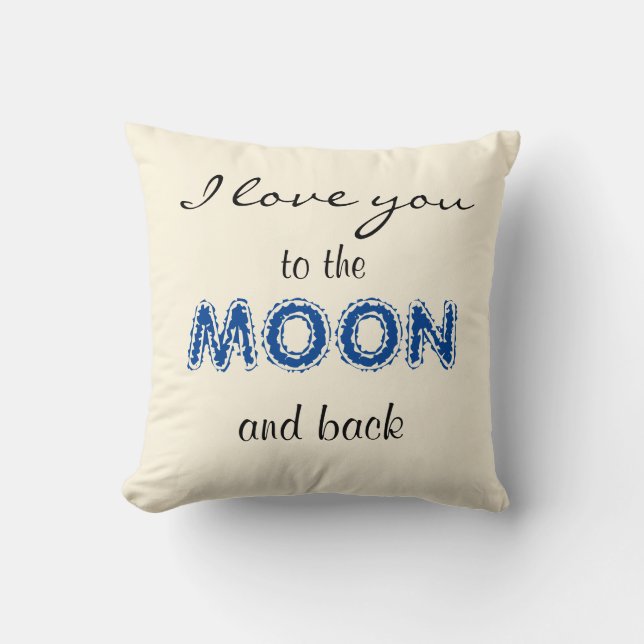 TE AMO A LA LUNA Almohada Decorativa (Anverso)