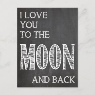 Te amo a la luna y a la postal trasera