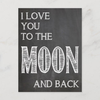 Te amo a la luna y a la postal trasera