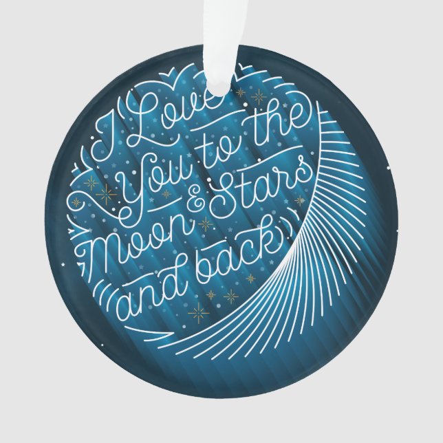 Te amo a la luna y a las estrellas adorno acrílico (Anverso)