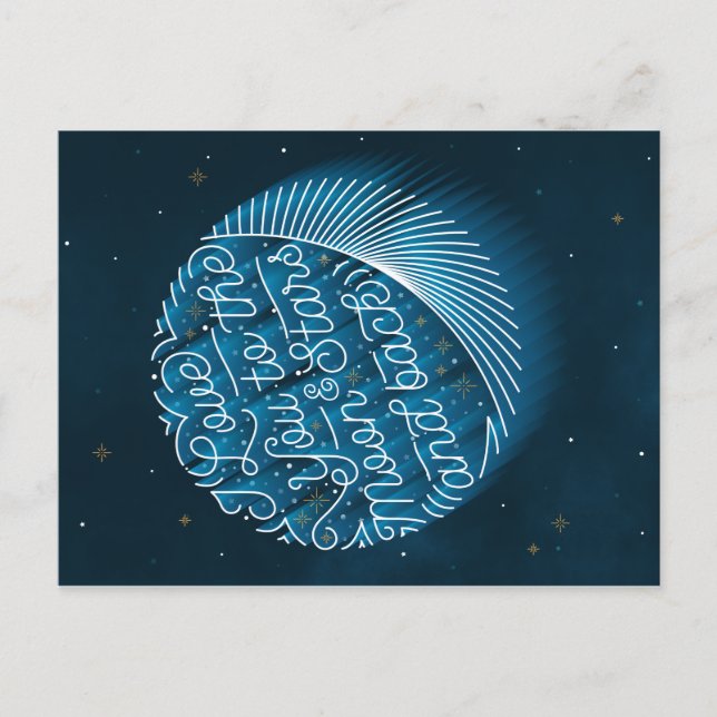 Te amo a la luna y a las estrellas / postal (Anverso)