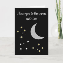 Te amo a la luna y a las estrellas - tarjeta de sa