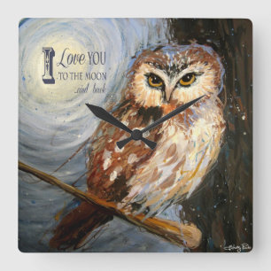 Te amo a la luna y al reloj de pared trasero