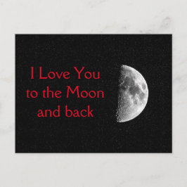 Te amo a la luna y atrás - postal