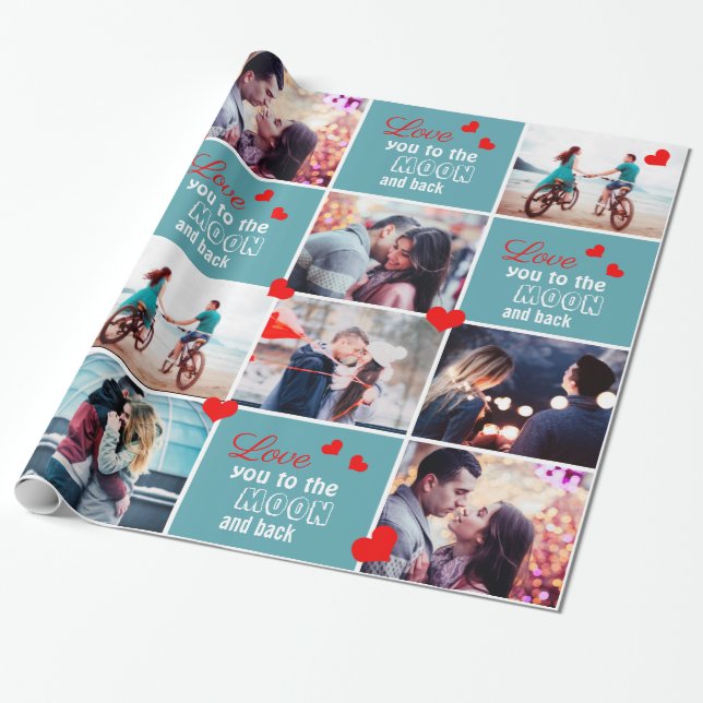 Te amo a la luna y el papel de envoltura de fotos  (Desenrollado)