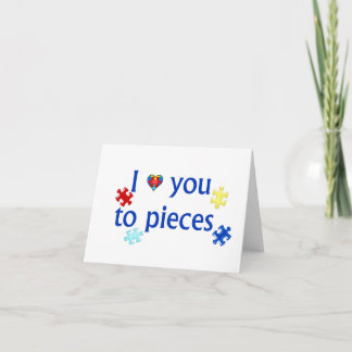 Te amo a la tarjeta de nota del autismo de los